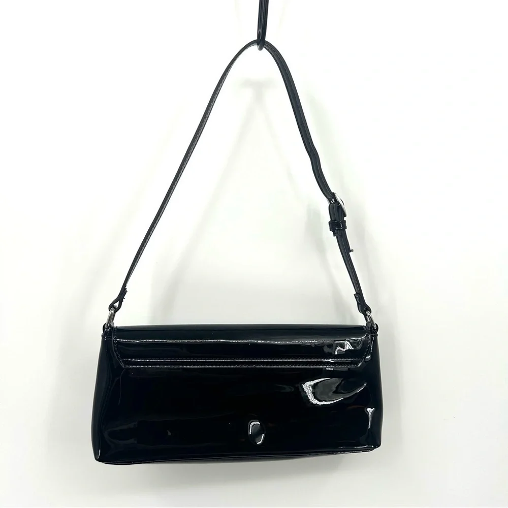 ASOS Design Black Front Flap Magnetic Closure Shoulder Bag - Picture 6 of 10